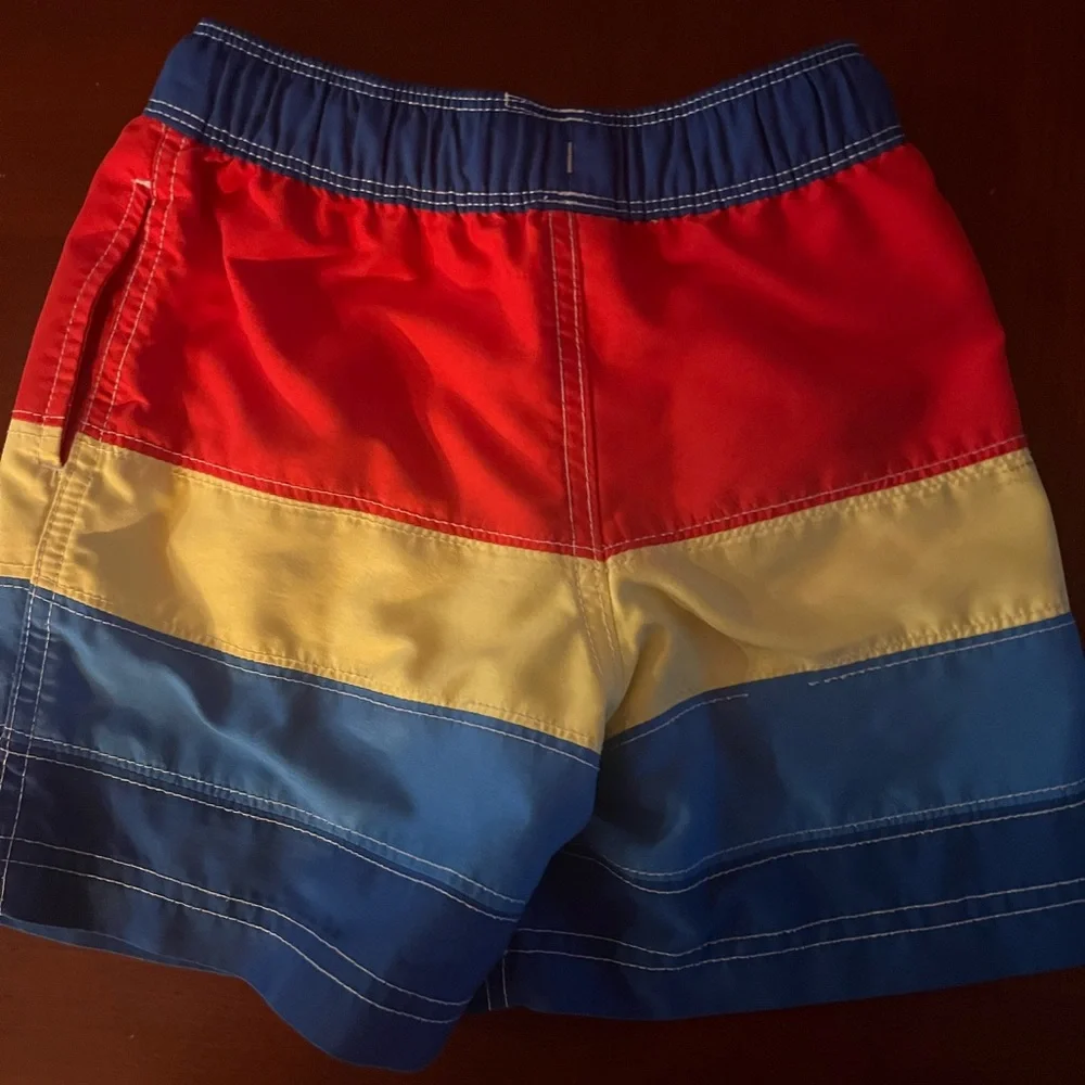 Hanna Andersson Boy 4 (100) Multicolor Stripe Lined Swim Bottoms w/ Ties